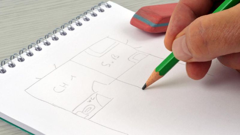 homeowner drawing Florida site plan manually for permit application