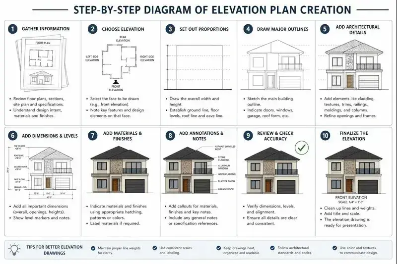 elevation plan drafting process USA