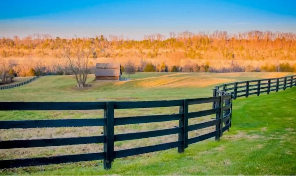 Residential fence installation on a large property in Florida.