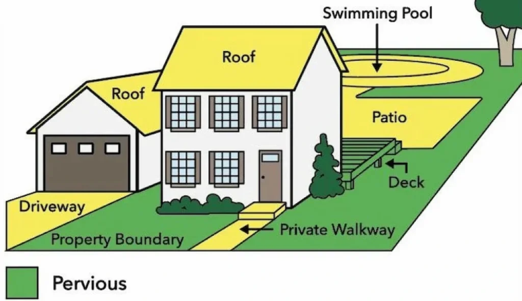 impervious surface calculation for Florida site plan driveway roof patio