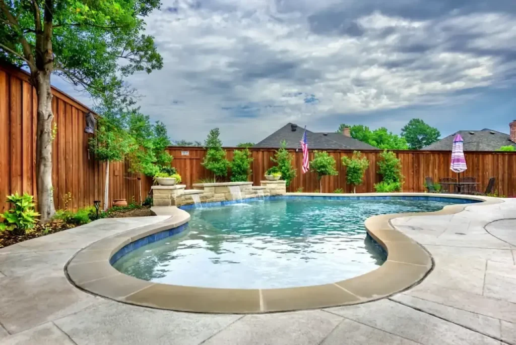Residential swimming pool and patio requiring a Florida pool permit site plan approval.