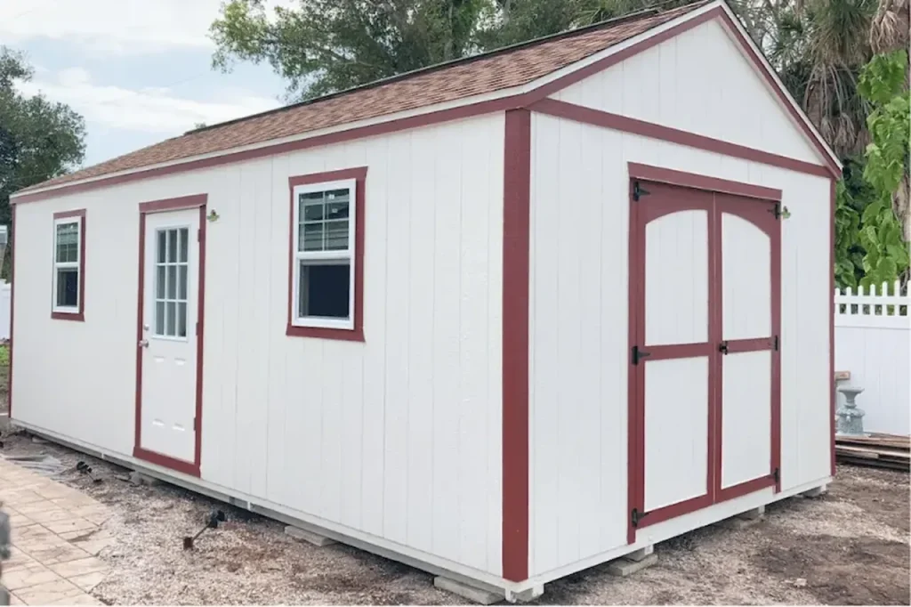 Detached garage structure requiring a Florida garage permit and site plan approval.