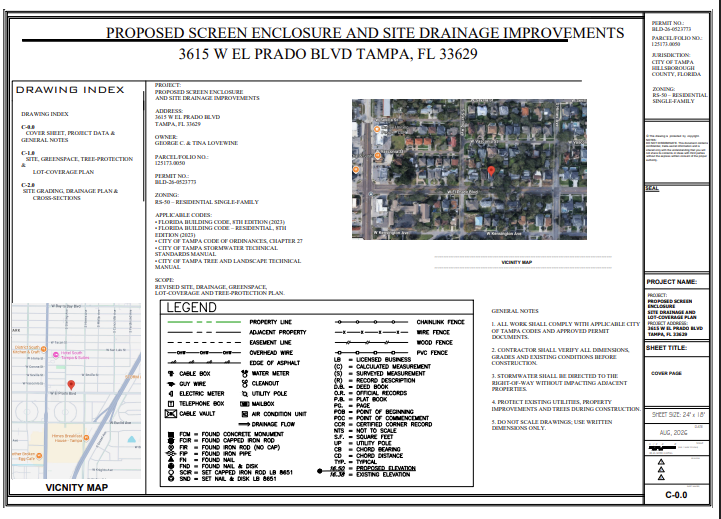 Screened Porch Permit Corrections & Greenspace Coordination in Tampa, Florida