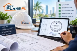 Florida PE digital signature coordination for permit drawings
