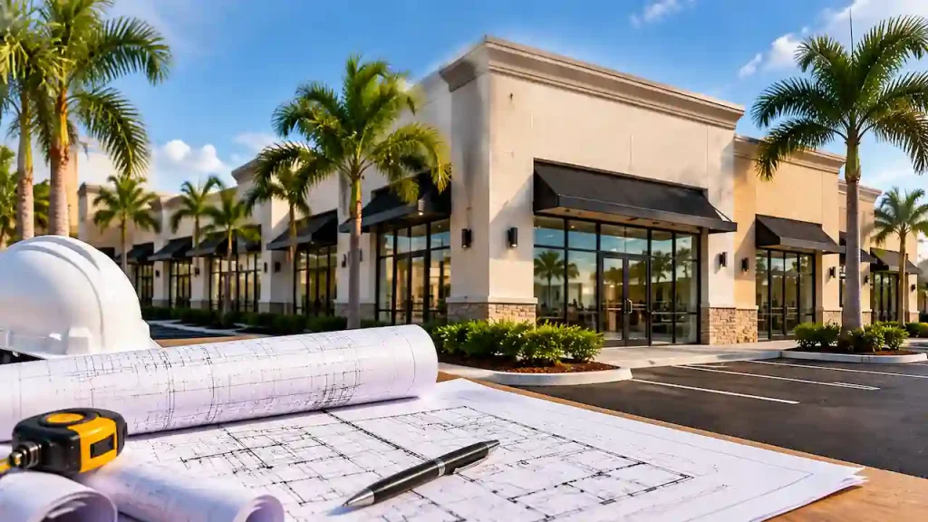 Florida change of use permit requirements with commercial building plans and architectural drawings