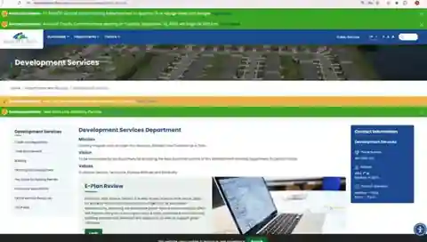 Seminole County Florida Development Services webpage showing E-Plan Review information.